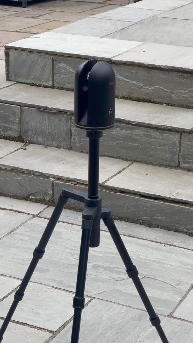 Leica 3D point-cloud scanner on-site at an iGarden Vision project