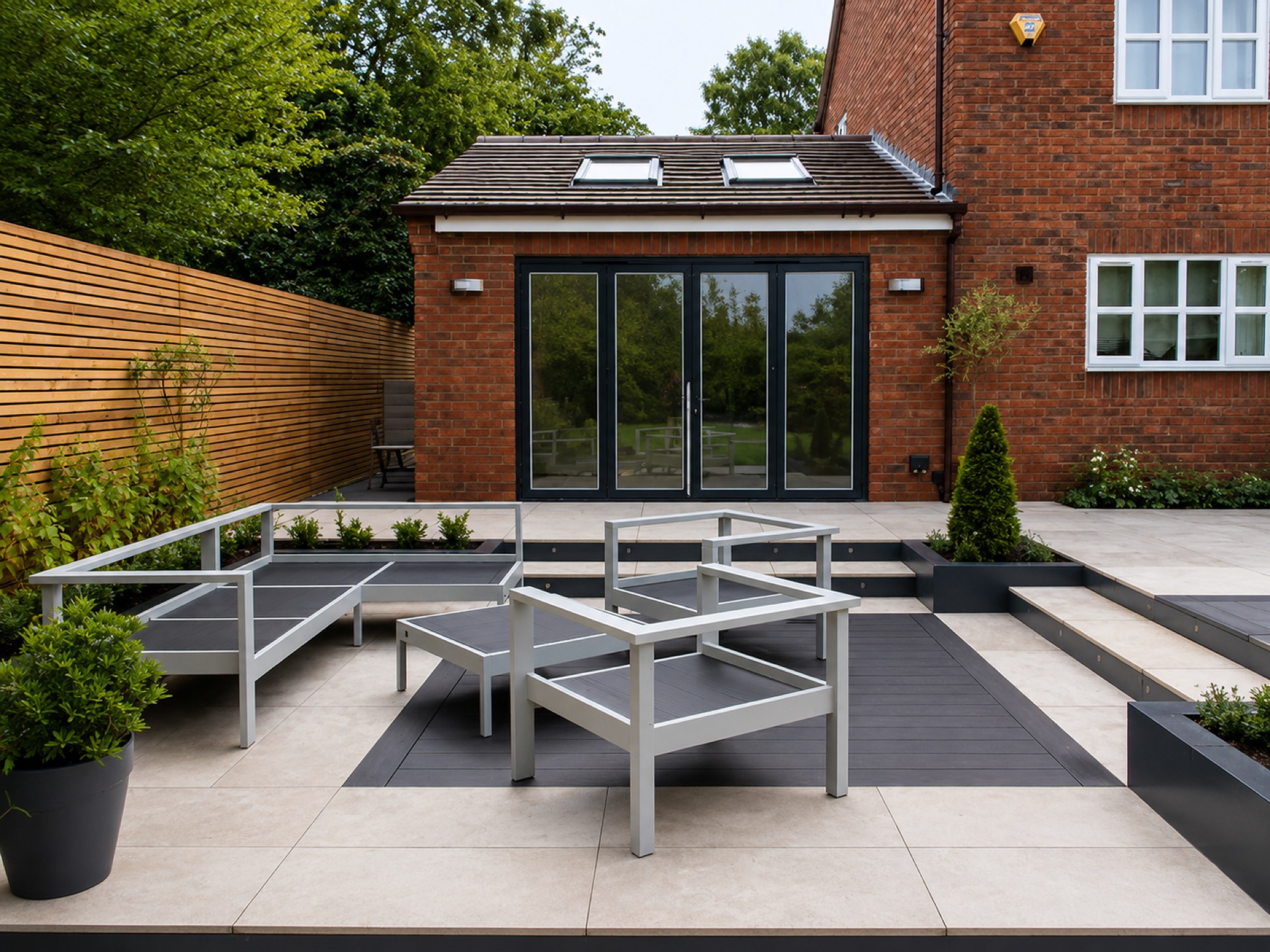 Completed flush terrace