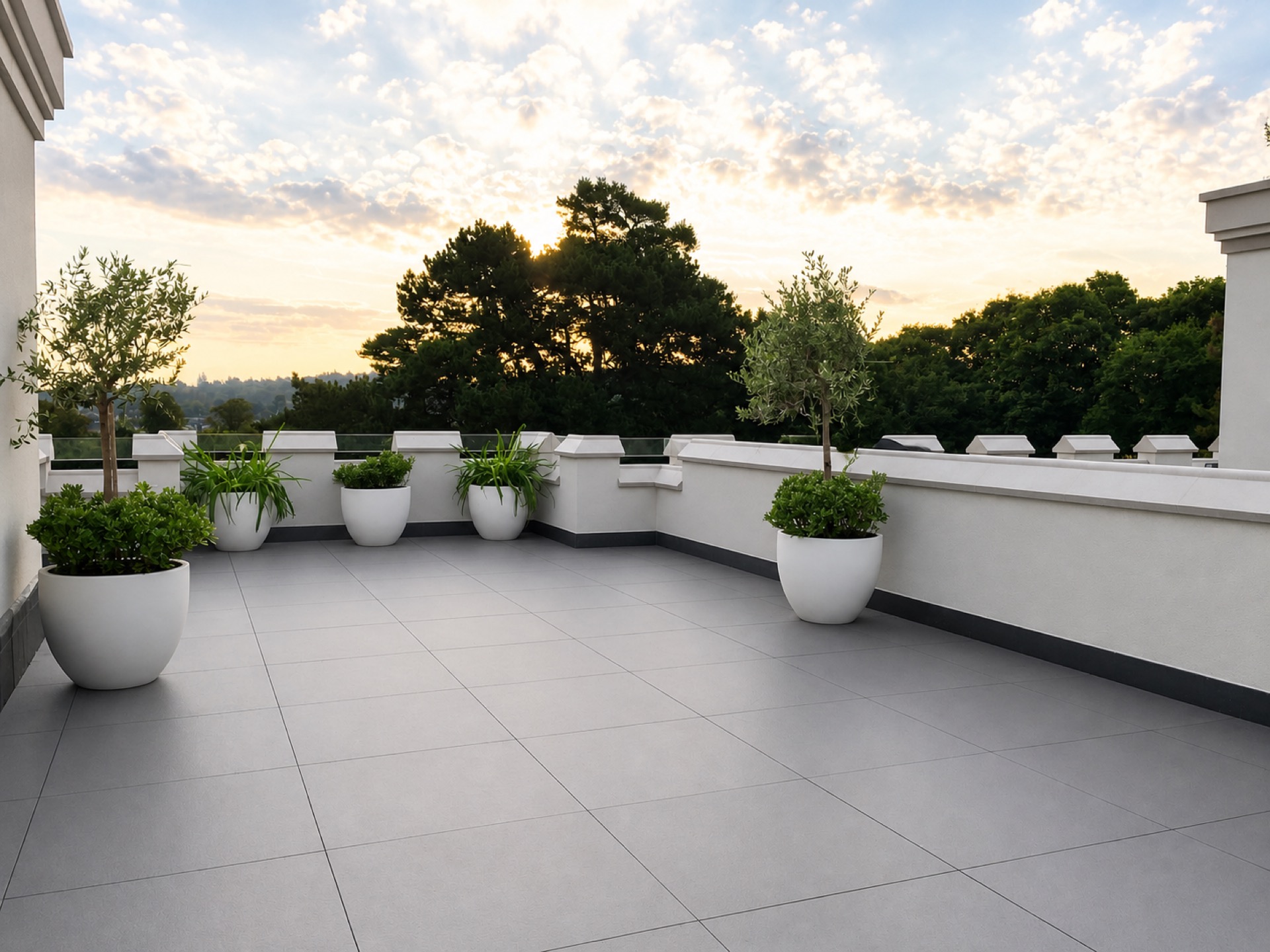 Completed rooftop terrace