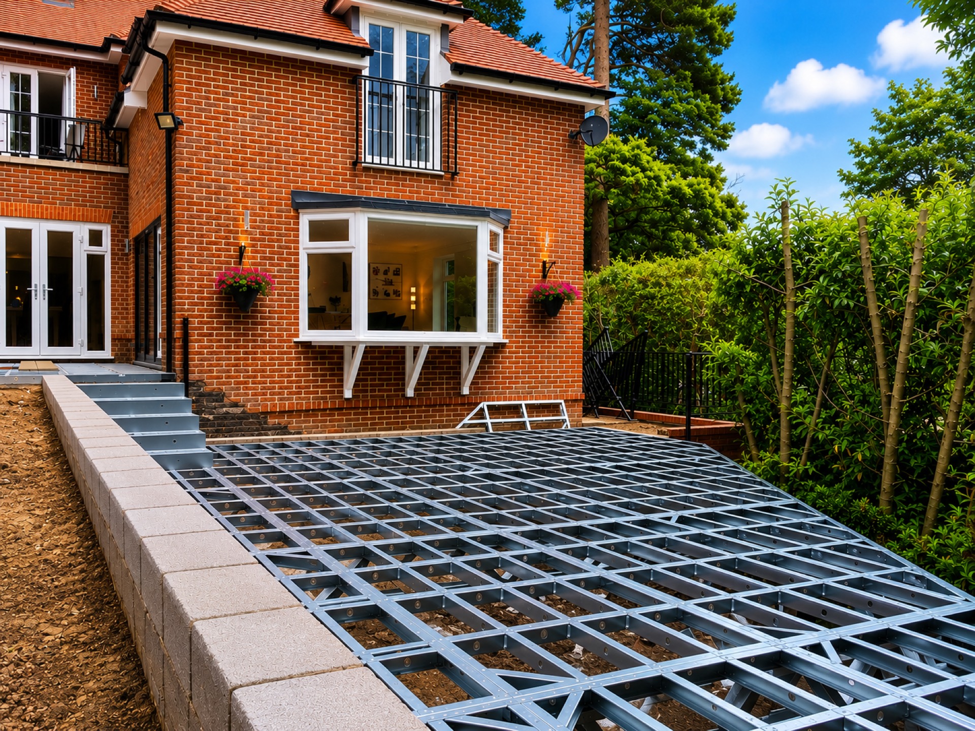 iFrame levelling sloped garden in Ascot