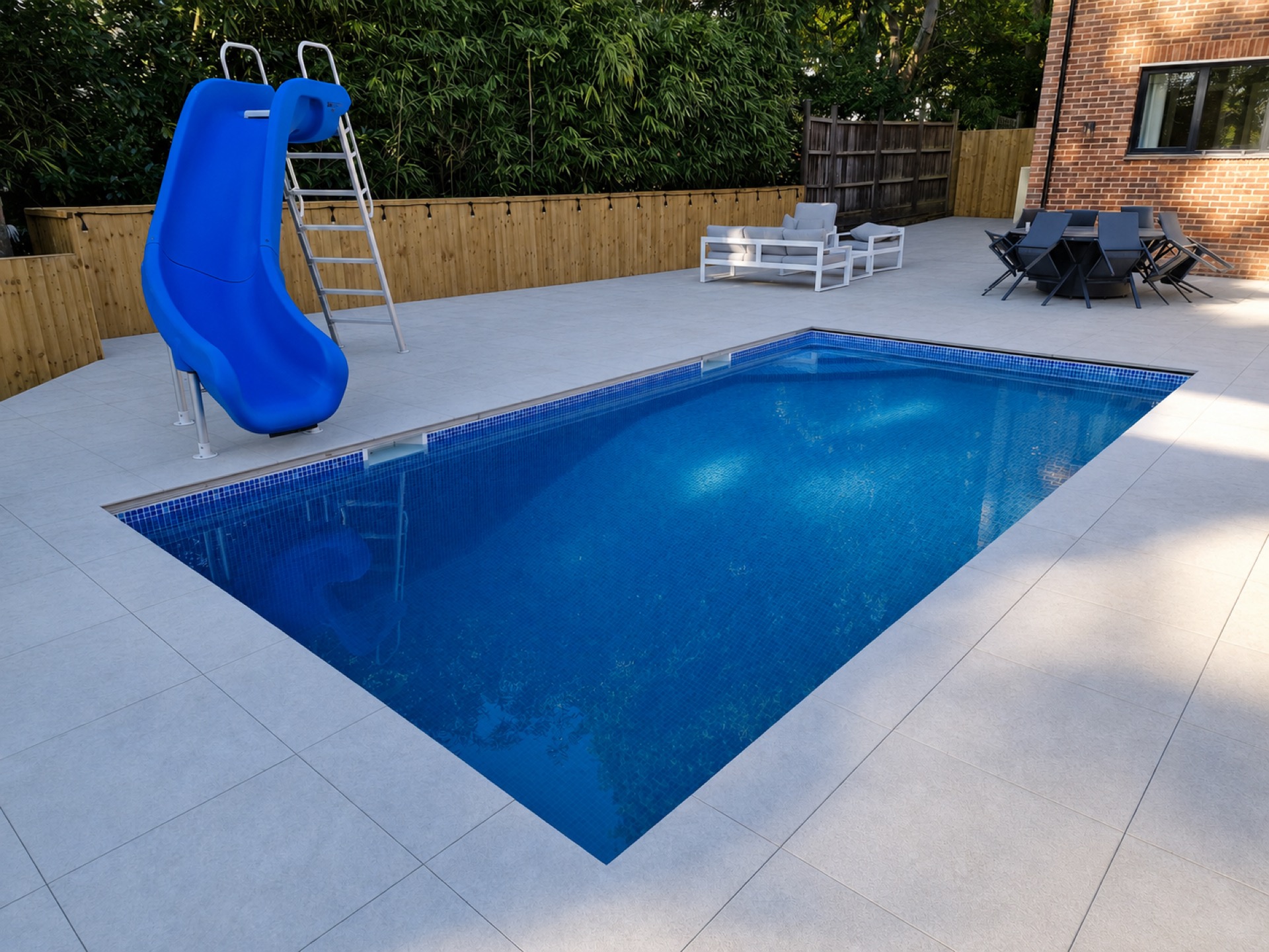 Completed pool terrace